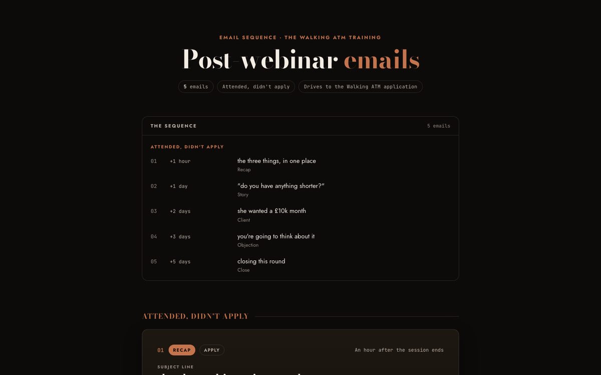Post-webinar emails preview