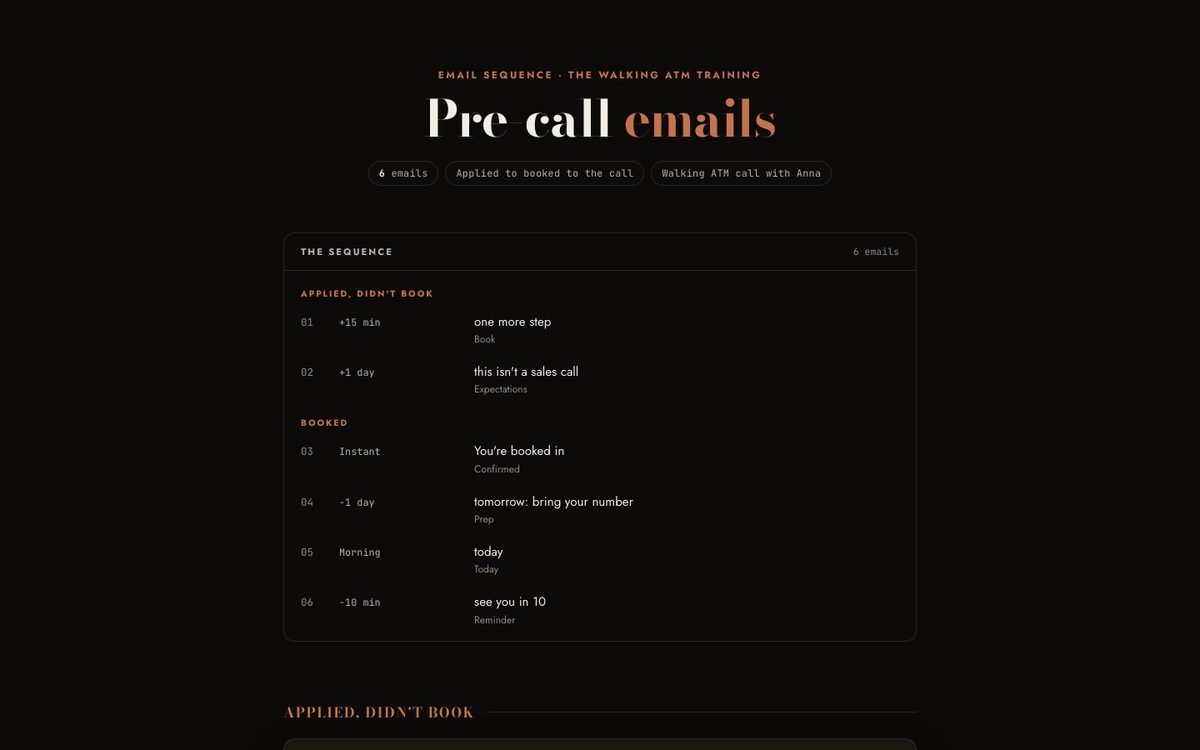 Pre-call emails preview